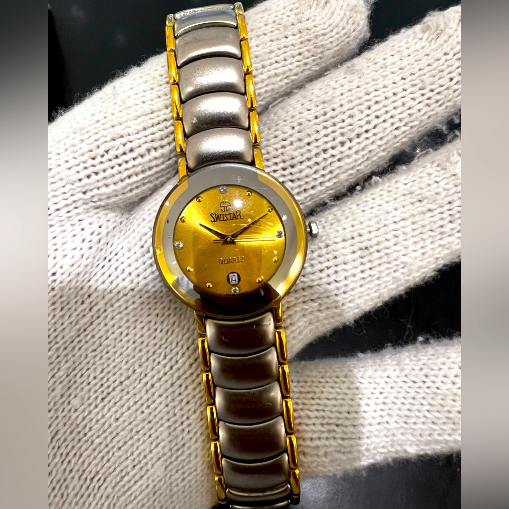 Swistar Swiss Unisex Watch 22k Gold Electro Plated